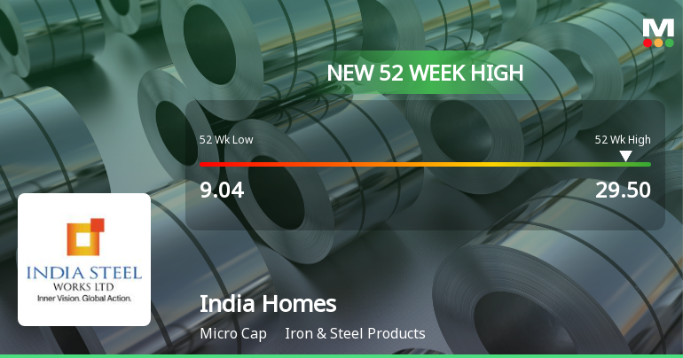 Broad-Based Technical Strength Lifts India Homes Ltd to 52-Week High of Rs 29.5