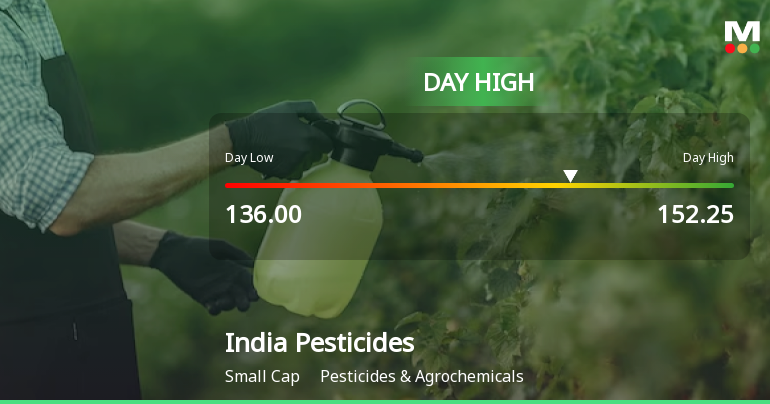 India Pesticides Ltd Surges 9.22% to Day's High of Rs 152.25 — Outperforms Sector by 12.91 Percentage Points
