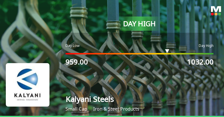 Kalyani Steels Ltd Surges 7.77% to Day's High of Rs 1031.05 — Outperforms Sector by 4.61 Percentage Points