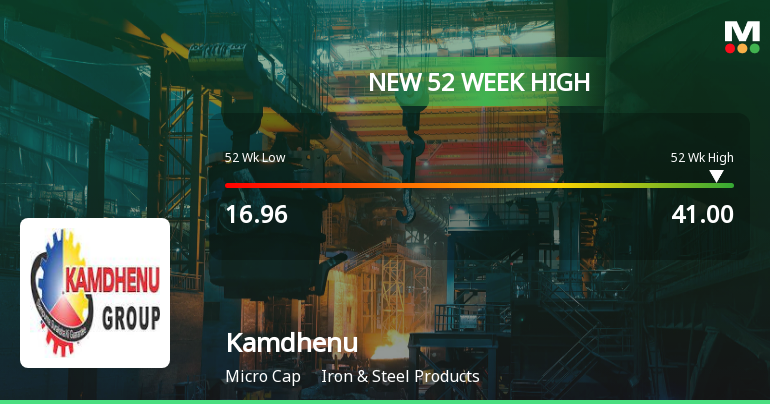 Broad-Based Technical Strength Lifts Kamdhenu Ltd to 52-Week High of Rs 41