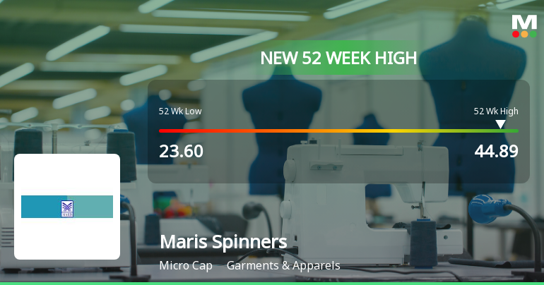 Broad-Based Technical Strength Lifts Maris Spinners Ltd to 52-Week High of Rs 44.89