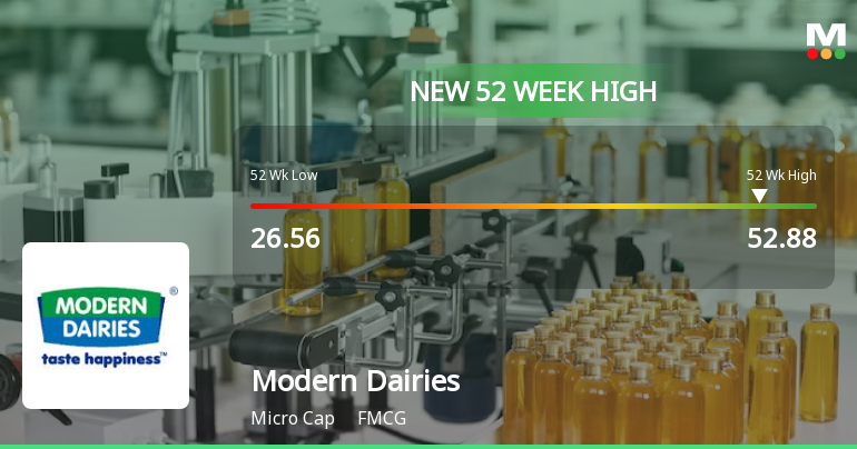 Broad-Based Technical Strength Lifts Modern Dairies Ltd to 52-Week High of Rs 52.88