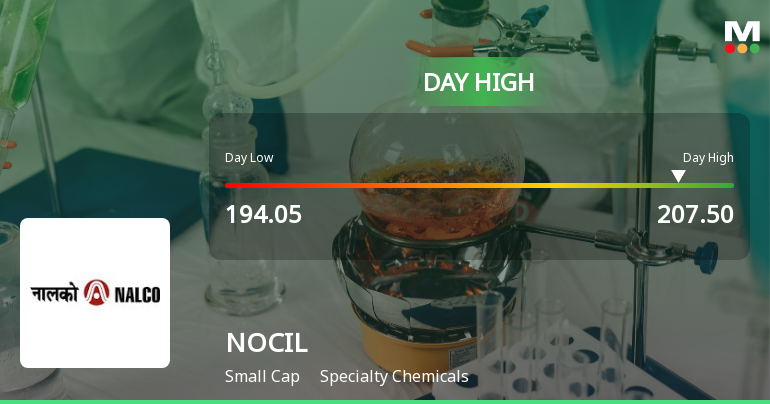 NOCIL Ltd Surges 7.19% to Day's High of Rs 206 — Outperforms Sector by 6.47 Percentage Points