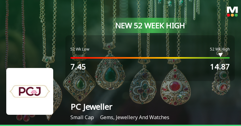 Broad-Based Technical Strength Lifts PC Jeweller Ltd to 52-Week High of Rs 14.87