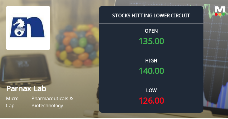Parnax Lab Ltd Locks at Lower Circuit With 20% Loss — Sellers Queue, No Buyers in Sight