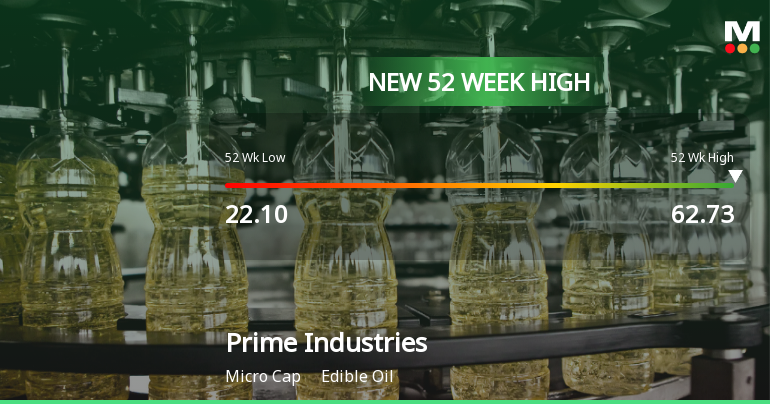 Broad-Based Technical Strength Lifts Prime Industries Ltd to 52-Week High of Rs 62.73
