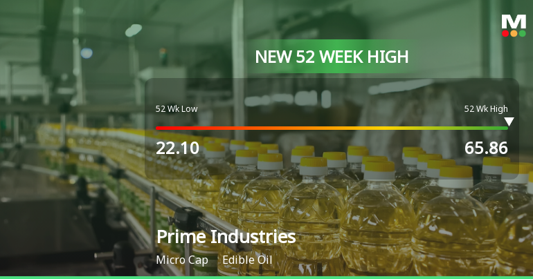 Broad-Based Technical Strength Lifts Prime Industries Ltd to 52-Week High of Rs 65.86
