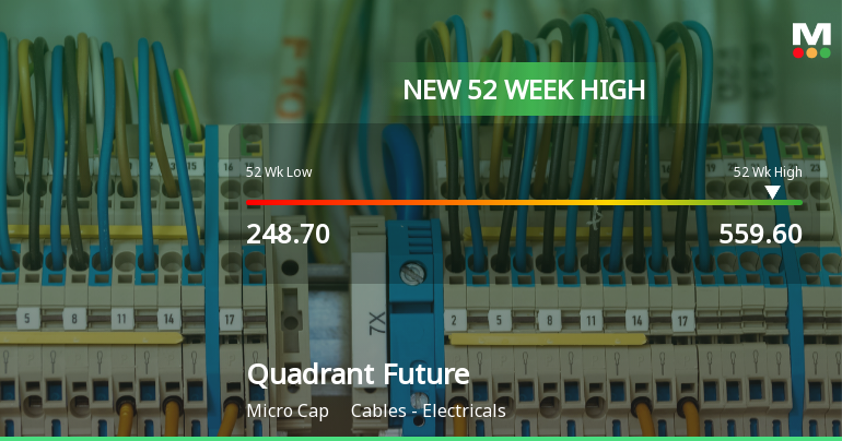 Broad-Based Technical Strength Lifts Quadrant Future Tek Ltd to 52-Week High of Rs 559.6