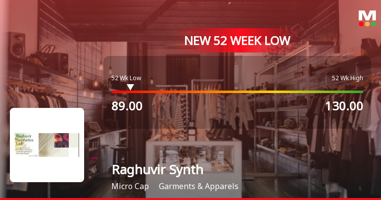 Markets Rally, But Raghuvir Synthetics Ltd Sinks to 52-Week Low in Stock-Specific Sell-Off