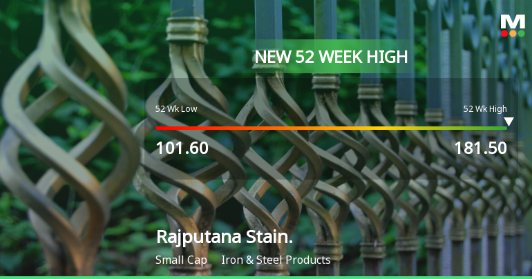 Broad-Based Technical Strength Lifts Rajputana Stainless Ltd to 52-Week High of Rs 181.5