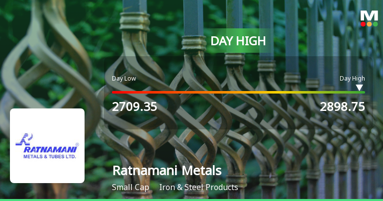 Ratnamani Metals & Tubes Ltd Surges 7.58% to Day's High of Rs 2898.75 — Outperforms Sector by 6.24 Percentage Points