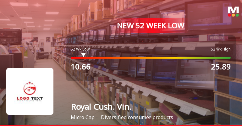 Royal Cushion Vinyl Products Ltd Falls to 52-Week Low of Rs 10.66 as Sell-Off Deepens