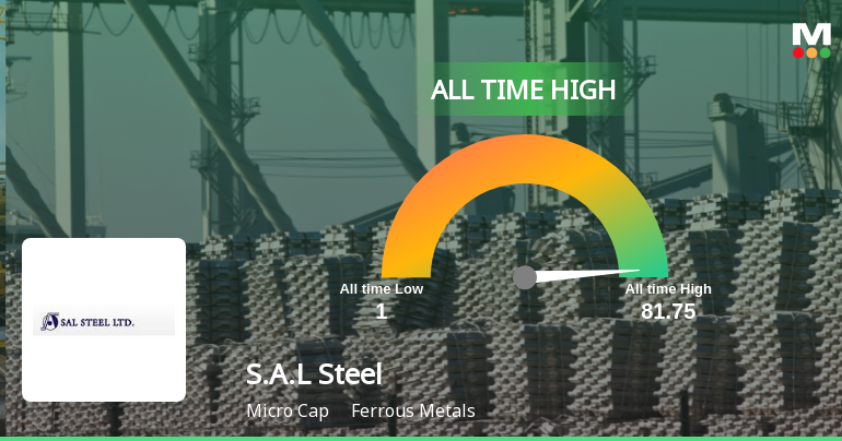 S.A.L Steel Ltd Hits All-Time High of Rs 81.3 as Momentum Builds Across Timeframes