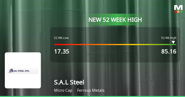Broad-Based Technical Strength Lifts S.A.L Steel Ltd to 52-Week High of Rs 85.16