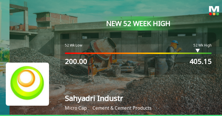 Broad-Based Technical Strength Lifts Sahyadri Industries Ltd to 52-Week High of Rs 405.15
