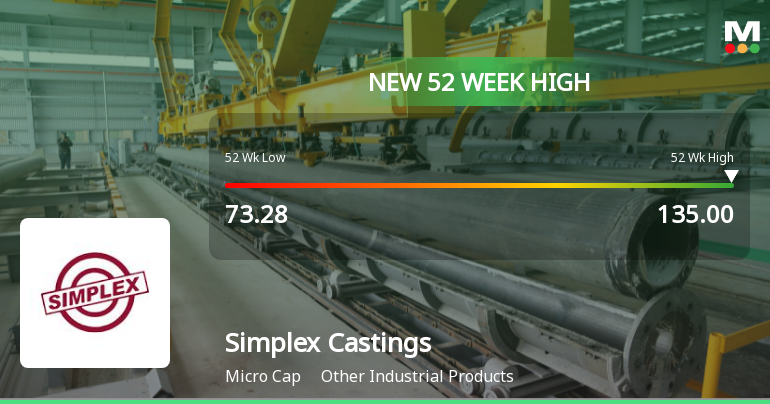 Broad-Based Technical Strength Lifts Simplex Castings Ltd to 52-Week High of Rs 135