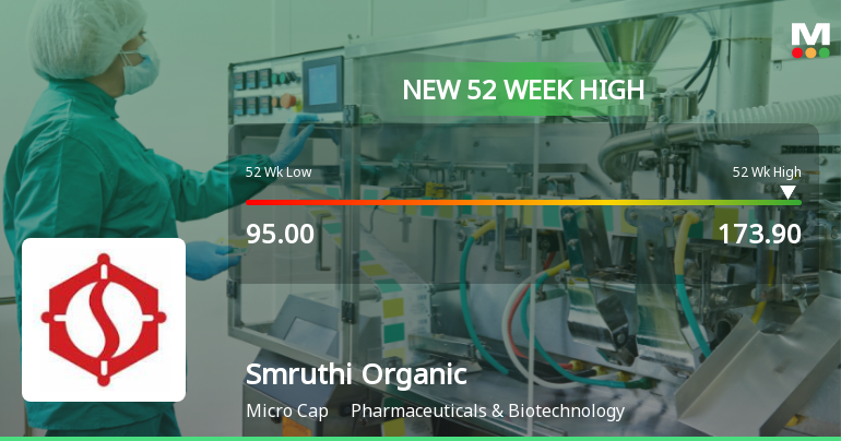 Broad-Based Technical Strength Lifts Smruthi Organics Ltd to 52-Week High of Rs 173.9