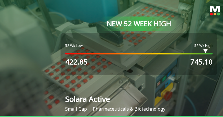 Broad-Based Technical Strength Lifts Solara Active Pharma Sciences Ltd to 52-Week High of Rs 749.45