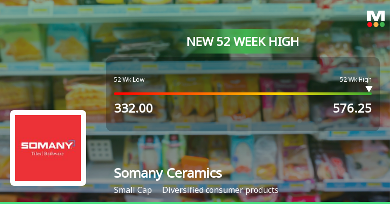 Broad-Based Technical Strength Lifts Somany Ceramics Ltd to 52-Week High of Rs 576.25