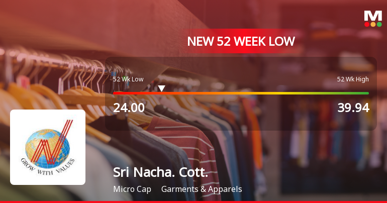 Sri Nachammai Cotton Mills Ltd Falls to 52-Week Low of Rs 24 as Sell-Off Deepens