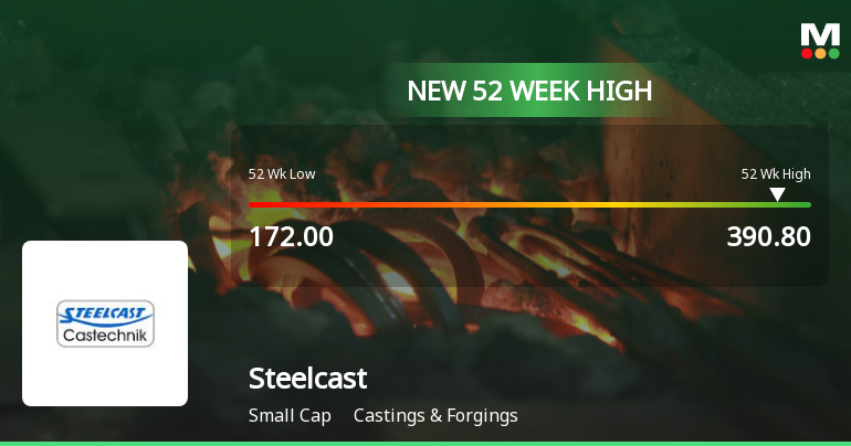 Broad-Based Technical Strength Lifts Steelcast Ltd to 52-Week High of Rs 390.8