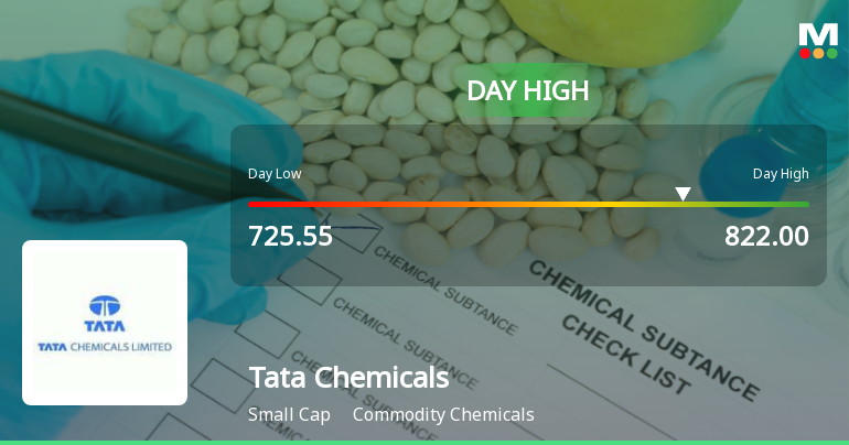 Tata Chemicals Ltd. Surges 8.07% to Day's High of Rs 760.8 — Outperforms Sector by 0.61 Percentage Points