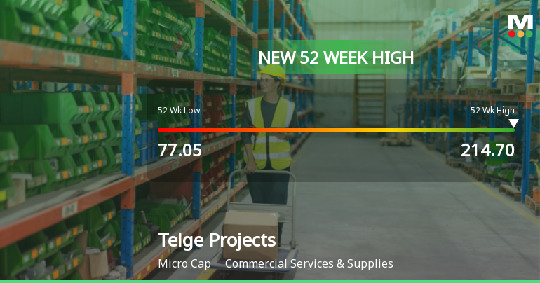 Broad-Based Technical Strength Lifts Telge Projects Ltd to 52-Week High of Rs 209