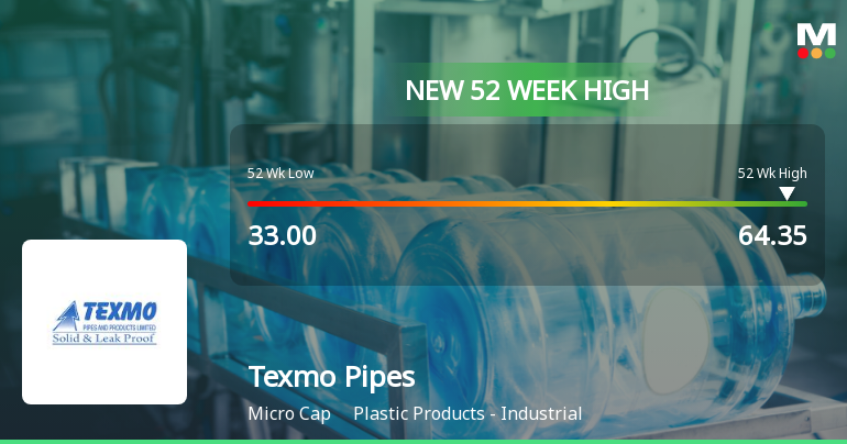 Broad-Based Technical Strength Lifts Texmo Pipes & Products Ltd to 52-Week High of Rs 63.87