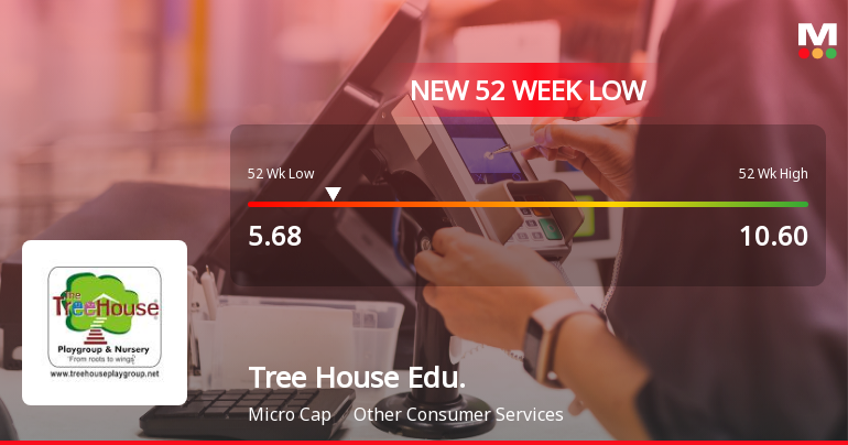 Tree House Education & Accessories Ltd Falls to 52-Week Low of Rs 5.68 as Sell-Off Deepens