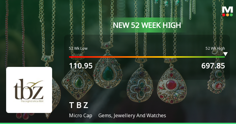 Broad-Based Technical Strength Lifts Tribhovandas Bhimji Zaveri Ltd to 52-Week High of Rs 697.85