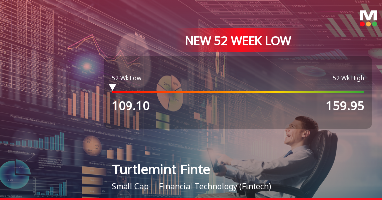 Turtlemint Fintech Solutions Ltd Falls to 52-Week Low of Rs 109.1 as Sell-Off Deepens