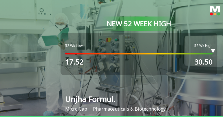 Broad-Based Technical Strength Lifts Unjha Formulations Ltd to 52-Week High of Rs 30.5