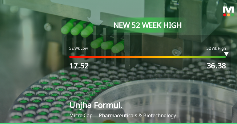 Broad-Based Technical Strength Lifts Unjha Formulations Ltd to 52-Week High of Rs 36.38