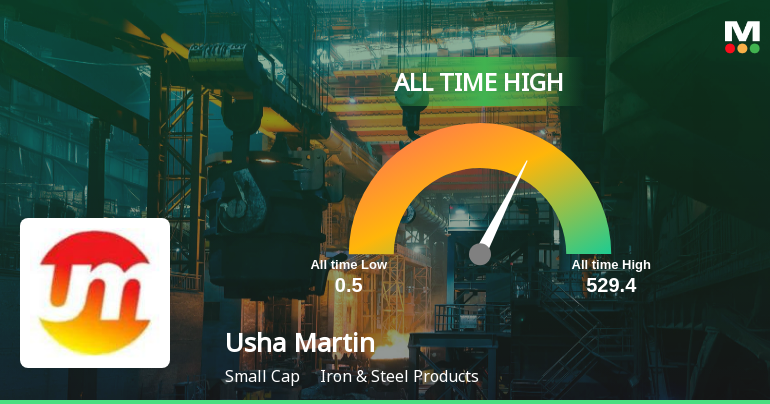 Strong Momentum Meets Stretched Valuations as Usha Martin Ltd Reaches All-Time High
