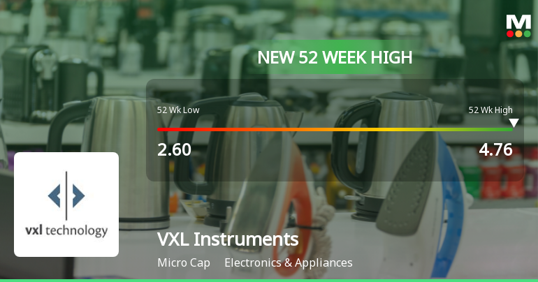 Broad-Based Technical Strength Lifts VXL Instruments Ltd to 52-Week High of Rs 4.76