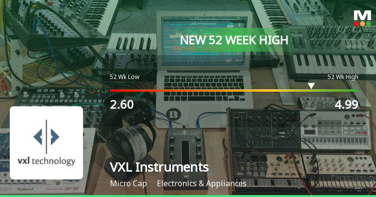 Broad-Based Technical Strength Lifts VXL Instruments Ltd to 52-Week High of Rs 4.99