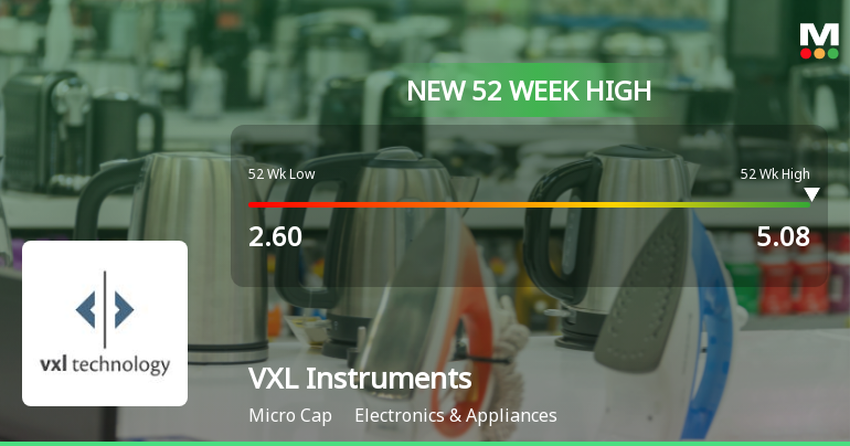 Broad-Based Technical Strength Lifts VXL Instruments Ltd to 52-Week High of Rs 5.08