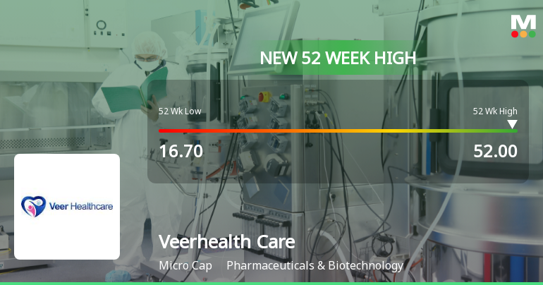 Broad-Based Technical Strength Lifts Veerhealth Care Ltd to 52-Week High of Rs 52