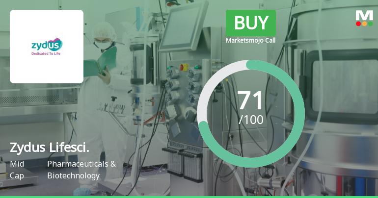 Zydus Lifesciences Ltd Upgraded to Buy by MarketsMOJO on Strong Technical and Fundamental Grounds